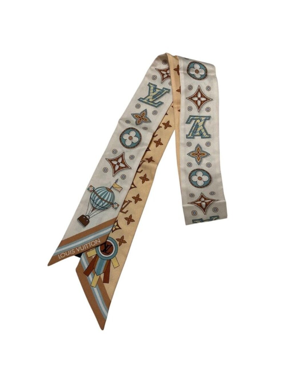 Louis Vuitton Bandeau BB From the Cloud Silk Scarf S Beige Multicolor - Picture 1 of 7